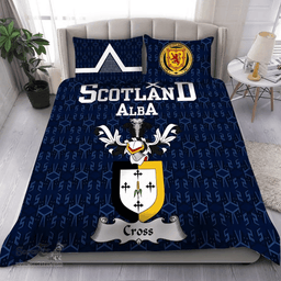 Scottish Cross Family Crest Tartan Bedding Set Scottish Home Duvet Covers 1991 Style