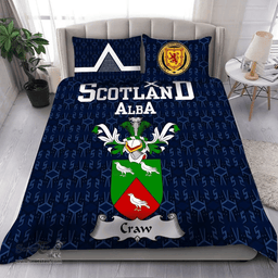 Scottish Crawford Family Crest Tartan Bedding Set Scottish Home Duvet Covers 1991 Style