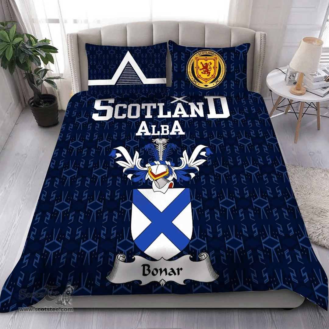 Scottish Bonar II Family Crest Tartan Bedding Set Scottish Home Duvet Covers 1991 Style