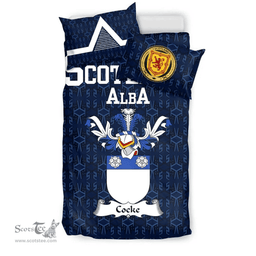 Scottish Cocke Family Crest Tartan Bedding Set Scottish Home Duvet Covers 1991 Style