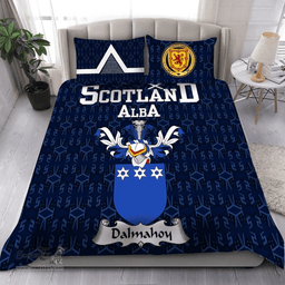 Scottish Dalmahoy Family Crest Tartan Bedding Set Scottish Home Duvet Covers 1991 Style