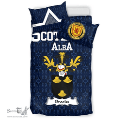 Scottish Brooks Family Crest Tartan Bedding Set Scottish Home Duvet Covers 1991 Style