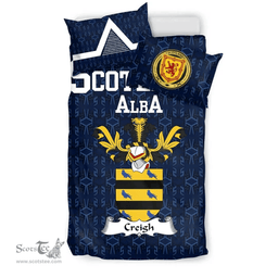 Scottish Creigh Family Crest Tartan Bedding Set Scottish Home Duvet Covers 1991 Style