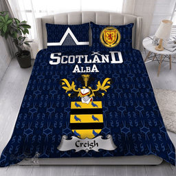 Scottish Creigh Family Crest Tartan Bedding Set Scottish Home Duvet Covers 1991 Style