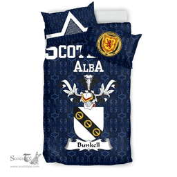 Scottish Bunkell or Bunell Family Crest Tartan Bedding Set Scottish Home Duvet Covers 1991 Style