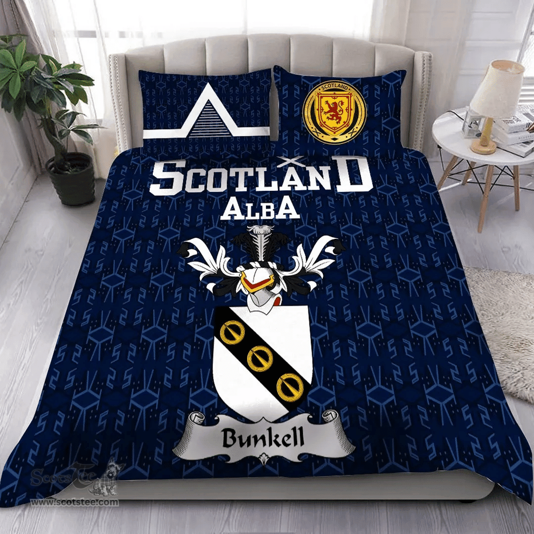 Scottish Bunkell or Bunell Family Crest Tartan Bedding Set Scottish Home Duvet Covers 1991 Style