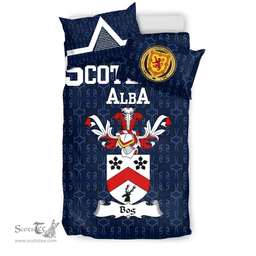 Scottish Bog Family Crest Tartan Bedding Set Scottish Home Duvet Covers 1991 Style