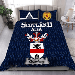 Scottish Chambers Family Crest Tartan Bedding Set Scottish Home Duvet Covers 1991 Style