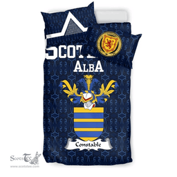 Scottish Constable Family Crest Tartan Bedding Set Scottish Home Duvet Covers 1991 Style
