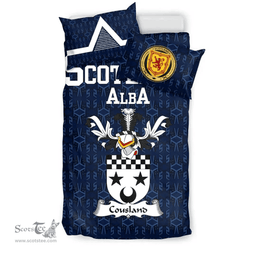 Scottish Cousland Family Crest Tartan Bedding Set Scottish Home Duvet Covers 1991 Style