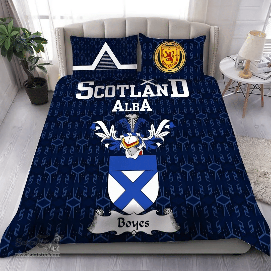 Scottish Boyes Family Crest Tartan Bedding Set Scottish Home Duvet Covers 1991 Style