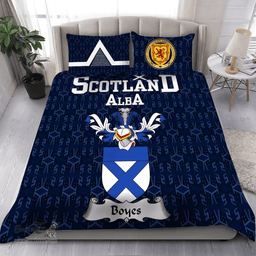 Scottish Boyes Family Crest Tartan Bedding Set Scottish Home Duvet Covers 1991 Style