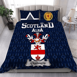 Scottish Chalmers Family Crest Tartan Bedding Set Scottish Home Duvet Covers 1991 Style