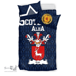 Scottish Cor Family Crest Tartan Bedding Set Scottish Home Duvet Covers 1991 Style
