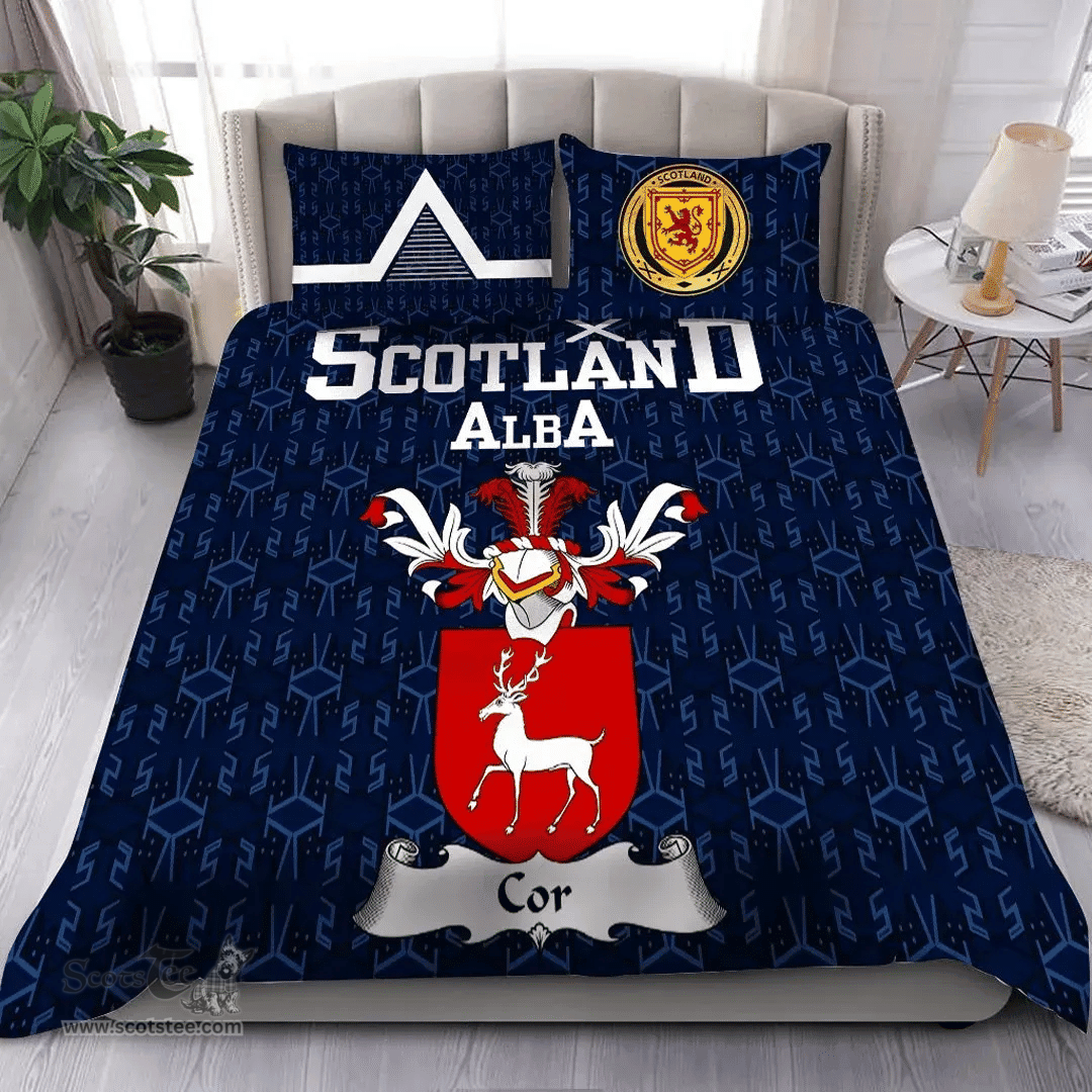 Scottish Cor Family Crest Tartan Bedding Set Scottish Home Duvet Covers 1991 Style