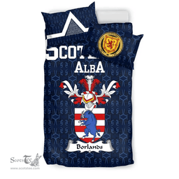 Scottish Borlands Family Crest Tartan Bedding Set Scottish Home Duvet Covers 1991 Style