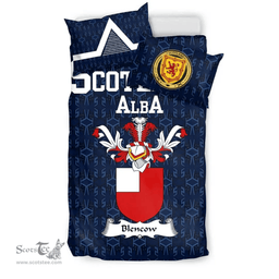 Scottish Blencow or Blencowe Family Crest Tartan Bedding Set Scottish Home Duvet Covers 1991 Style