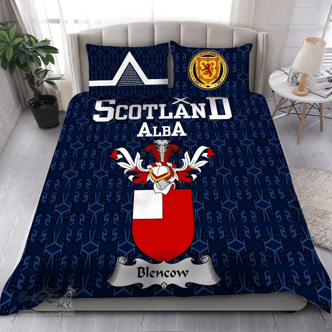 Scottish Blencow or Blencowe Family Crest Tartan Bedding Set Scottish Home Duvet Covers 1991 Style