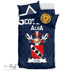 Scottish Croke or Crook Family Crest Tartan Bedding Set Scottish Home Duvet Covers 1991 Style