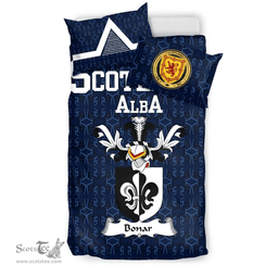 Scottish Bonar Family Crest Tartan Bedding Set Scottish Home Duvet Covers 1991 Style