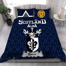 Scottish Bonar Family Crest Tartan Bedding Set Scottish Home Duvet Covers 1991 Style