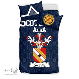 Scottish Cannon Family Crest Tartan Bedding Set Scottish Home Duvet Covers 1991 Style