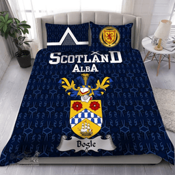 Scottish Bogle Family Crest Tartan Bedding Set Scottish Home Duvet Covers 1991 Style