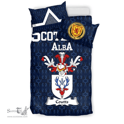 Scottish Coutts Family Crest Tartan Bedding Set Scottish Home Duvet Covers 1991 Style