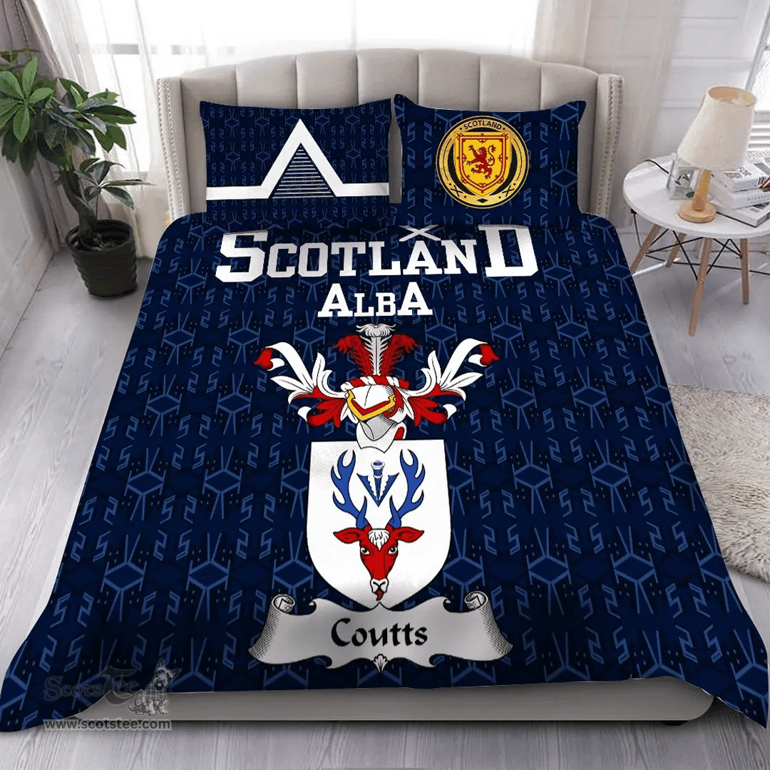 Scottish Coutts Family Crest Tartan Bedding Set Scottish Home Duvet Covers 1991 Style