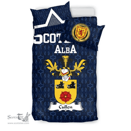 Scottish Cullen Family Crest Tartan Bedding Set Scottish Home Duvet Covers 1991 Style