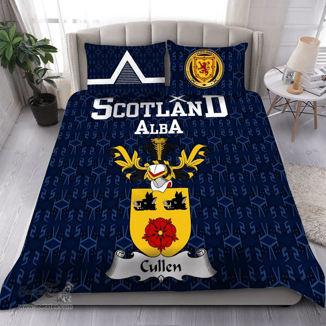 Scottish Cullen Family Crest Tartan Bedding Set Scottish Home Duvet Covers 1991 Style