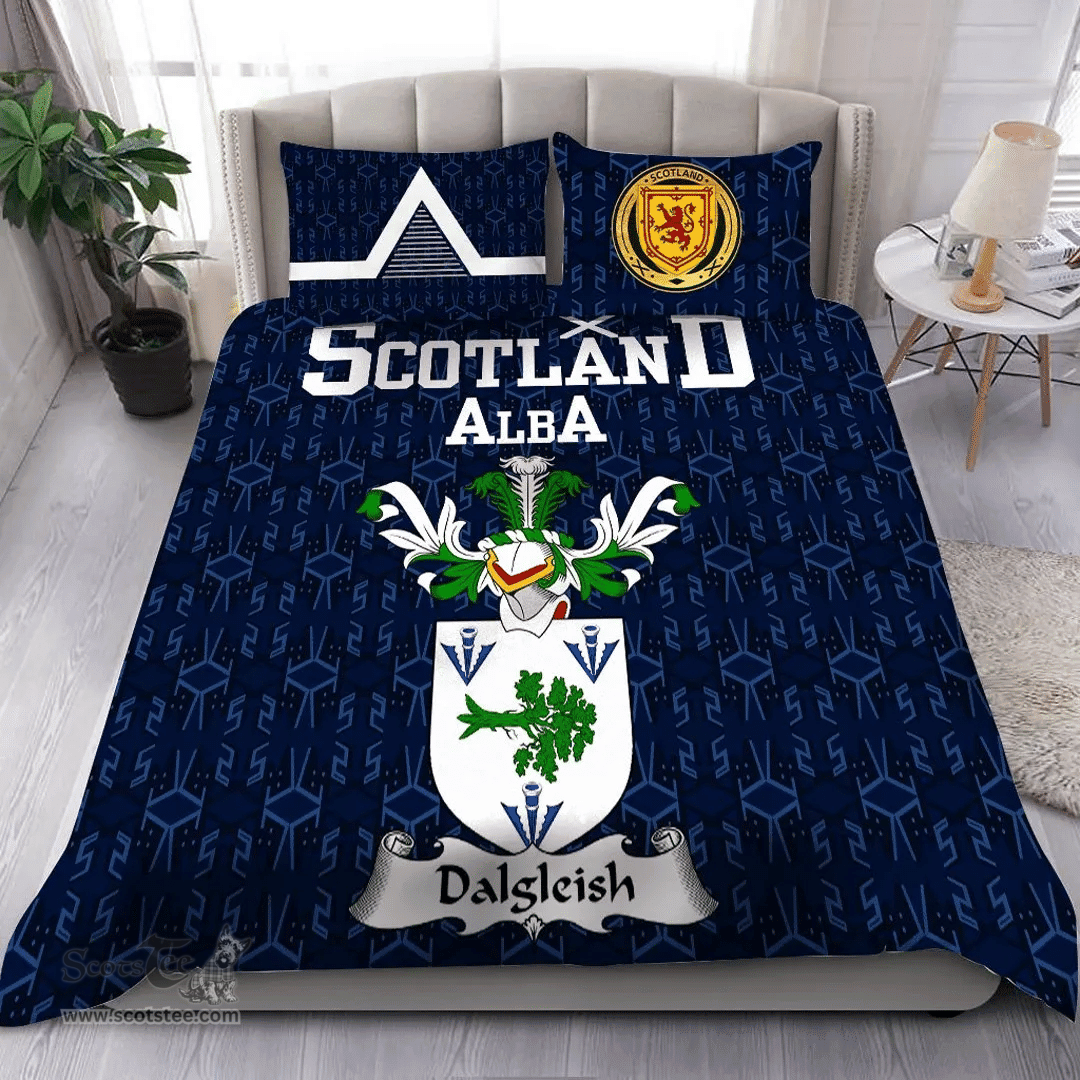 Scottish Dalgleish Family Crest Tartan Bedding Set Scottish Home Duvet Covers 1991 Style