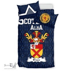 Scottish Bruce Family Crest Tartan Bedding Set Scottish Home Duvet Covers 1991 Style
