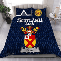 Scottish Bruce Family Crest Tartan Bedding Set Scottish Home Duvet Covers 1991 Style
