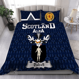 Scottish Dalzell Family Crest Tartan Bedding Set Scottish Home Duvet Covers 1991 Style