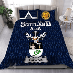 Scottish Carwood Family Crest Tartan Bedding Set Scottish Home Duvet Covers 1991 Style