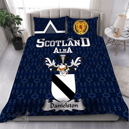 Scottish Danielston Family Crest Tartan Bedding Set Scottish Home Duvet Covers 1991 Style
