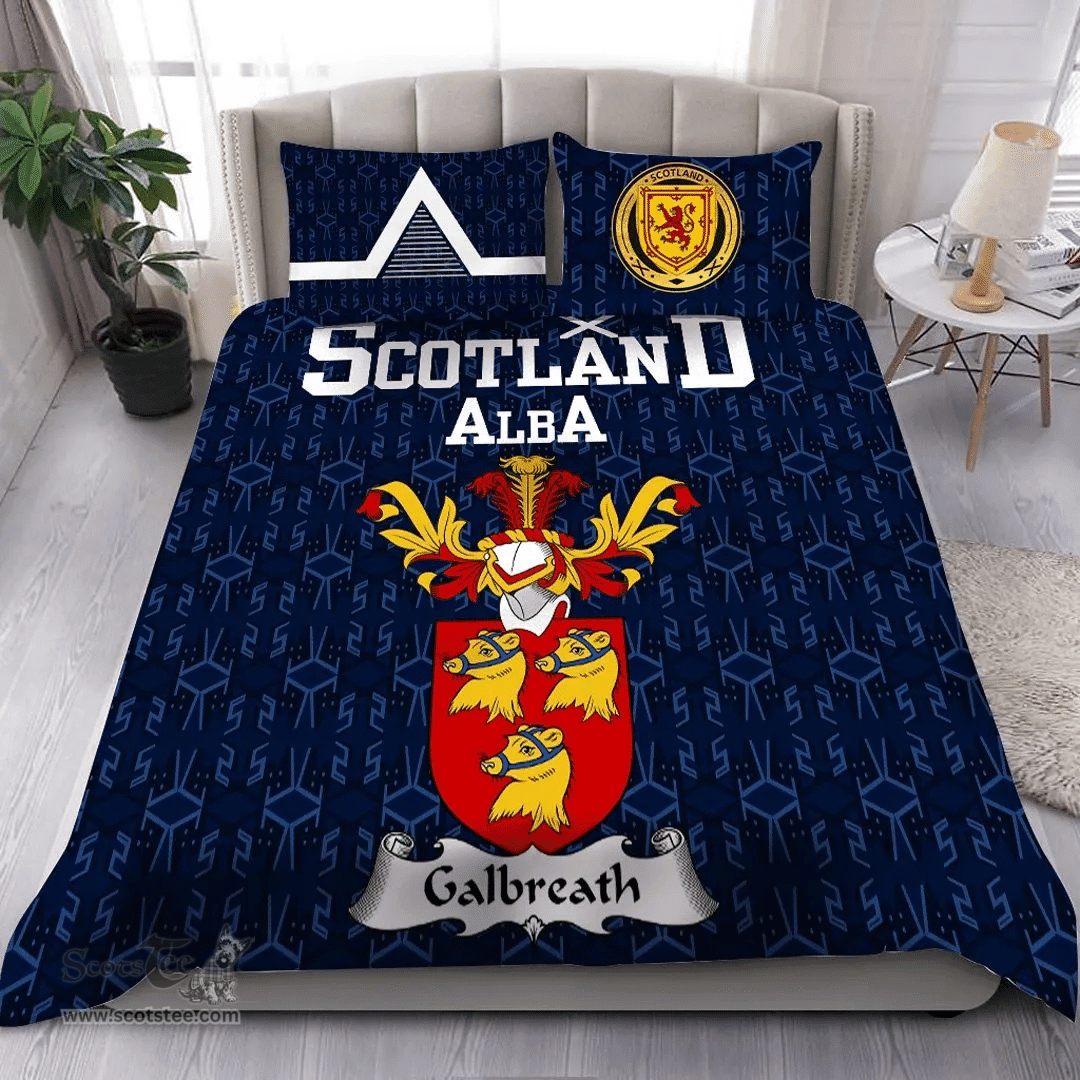 Scottish Galbreath Family Crest Tartan Bedding Set Scottish Home Duvet Covers 1991 Style