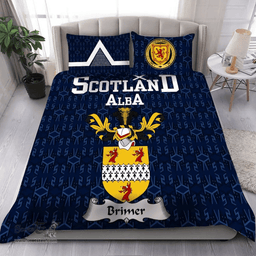 Scottish Brimer Family Crest Tartan Bedding Set Scottish Home Duvet Covers 1991 Style