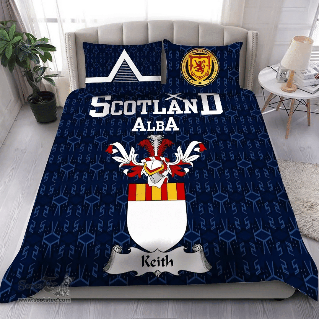 Scottish Keith Family Crest Tartan Bedding Set Scottish Home Duvet Covers 1991 Style