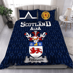 Scottish Finlayson Family Crest Tartan Bedding Set Scottish Home Duvet Covers 1991 Style