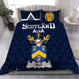 Scottish Hall Family Crest Tartan Bedding Set Scottish Home Duvet Covers 1991 Style