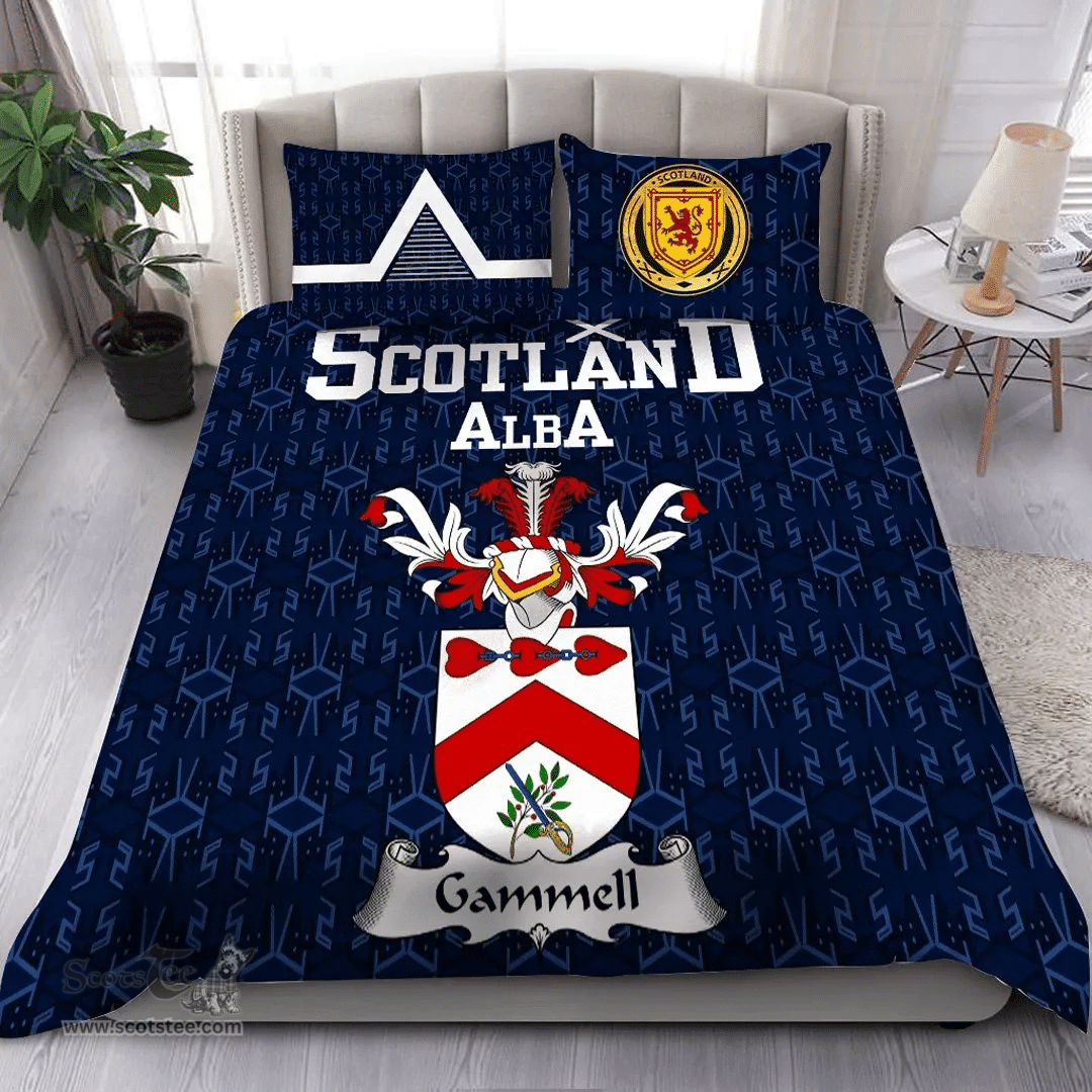 Scottish Gammell Family Crest Tartan Bedding Set Scottish Home Duvet Covers 1991 Style