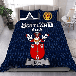 Scottish Dun Family Crest Tartan Bedding Set Scottish Home Duvet Covers 1991 Style