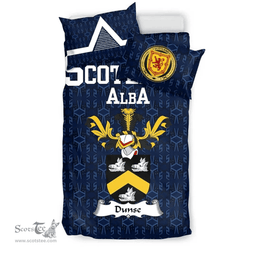Scottish Dunse Family Crest Tartan Bedding Set Scottish Home Duvet Covers 1991 Style