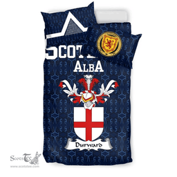 Scottish Durward Family Crest Tartan Bedding Set Scottish Home Duvet Covers 1991 Style