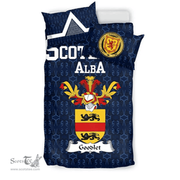 Scottish Goodlet Family Crest Tartan Bedding Set Scottish Home Duvet Covers 1991 Style