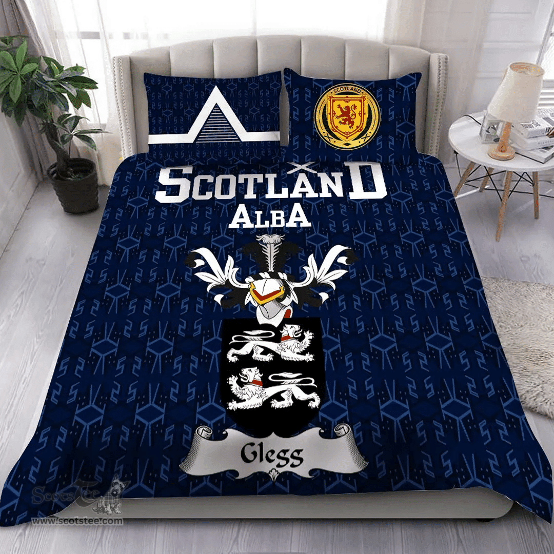 Scottish Glegg Family Crest Tartan Bedding Set Scottish Home Duvet Covers 1991 Style