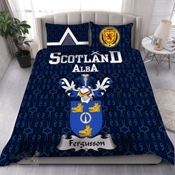 Scottish Fergusson Family Crest Tartan Bedding Set Scottish Home Duvet Covers 1991 Style