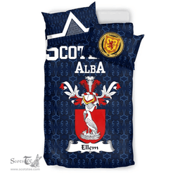 Scottish Ellem or Elm Family Crest Tartan Bedding Set Scottish Home Duvet Covers 1991 Style